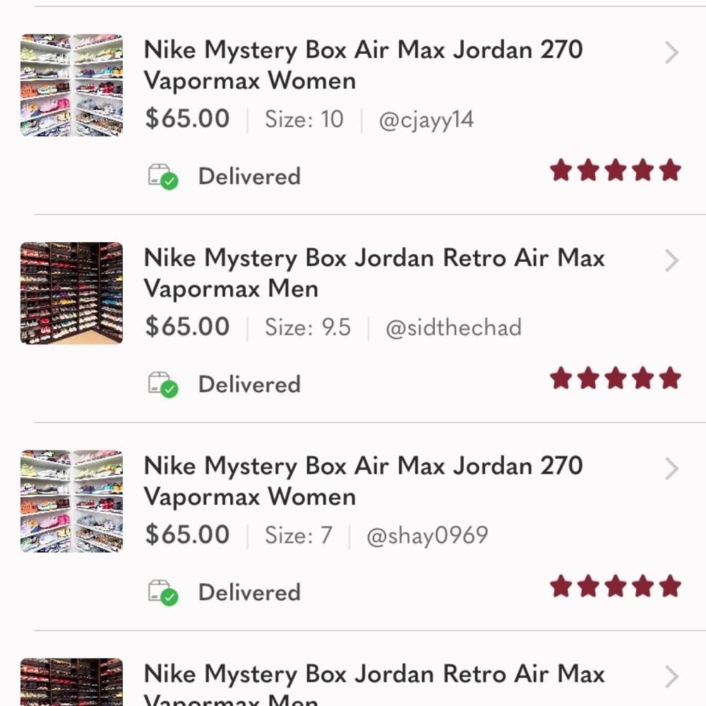 NEW Nike Mystery Box Air Max Jordan 270 Vapormax Dunk Flyknit Women - Picture 10 of 10